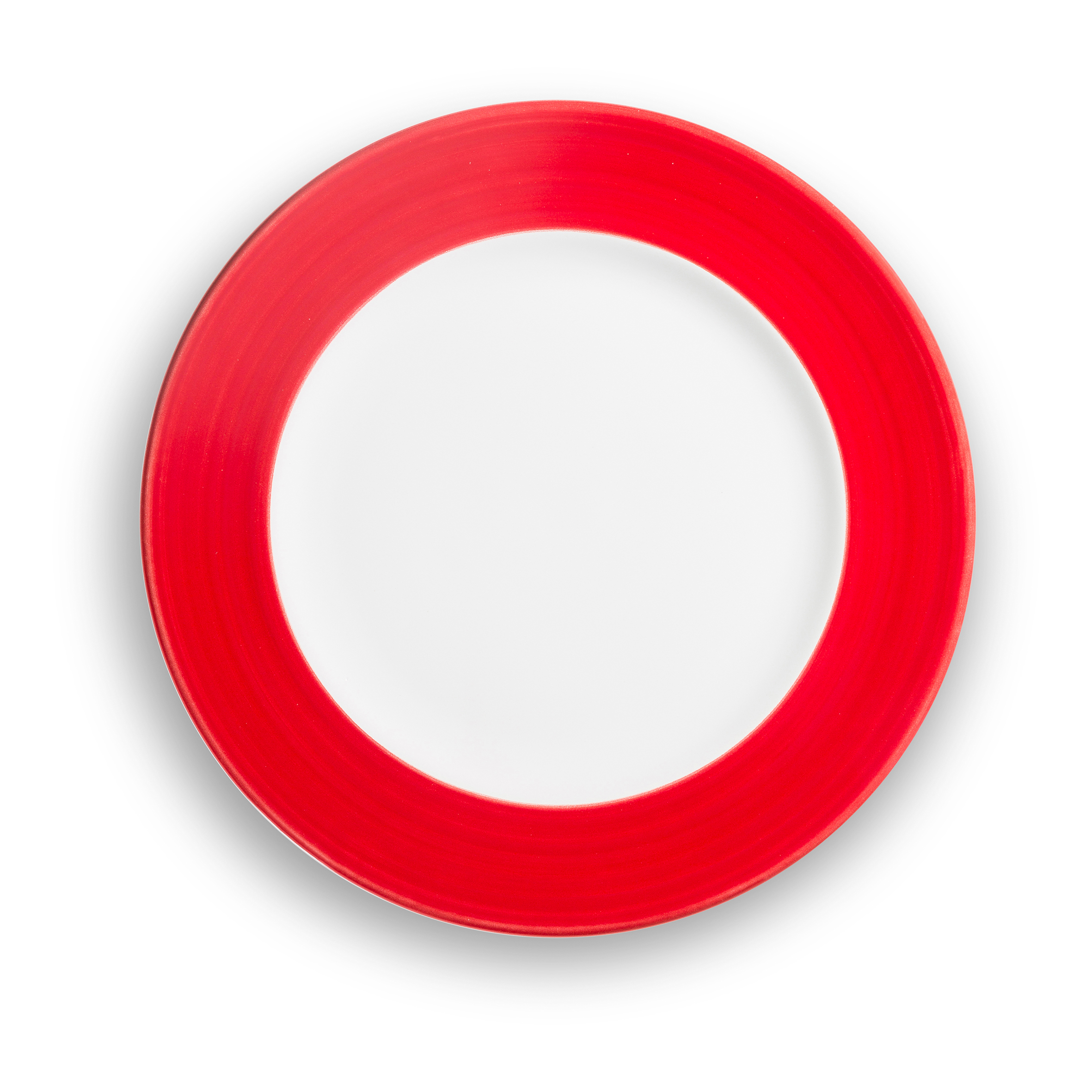 Teller mit rotem breiten Rand