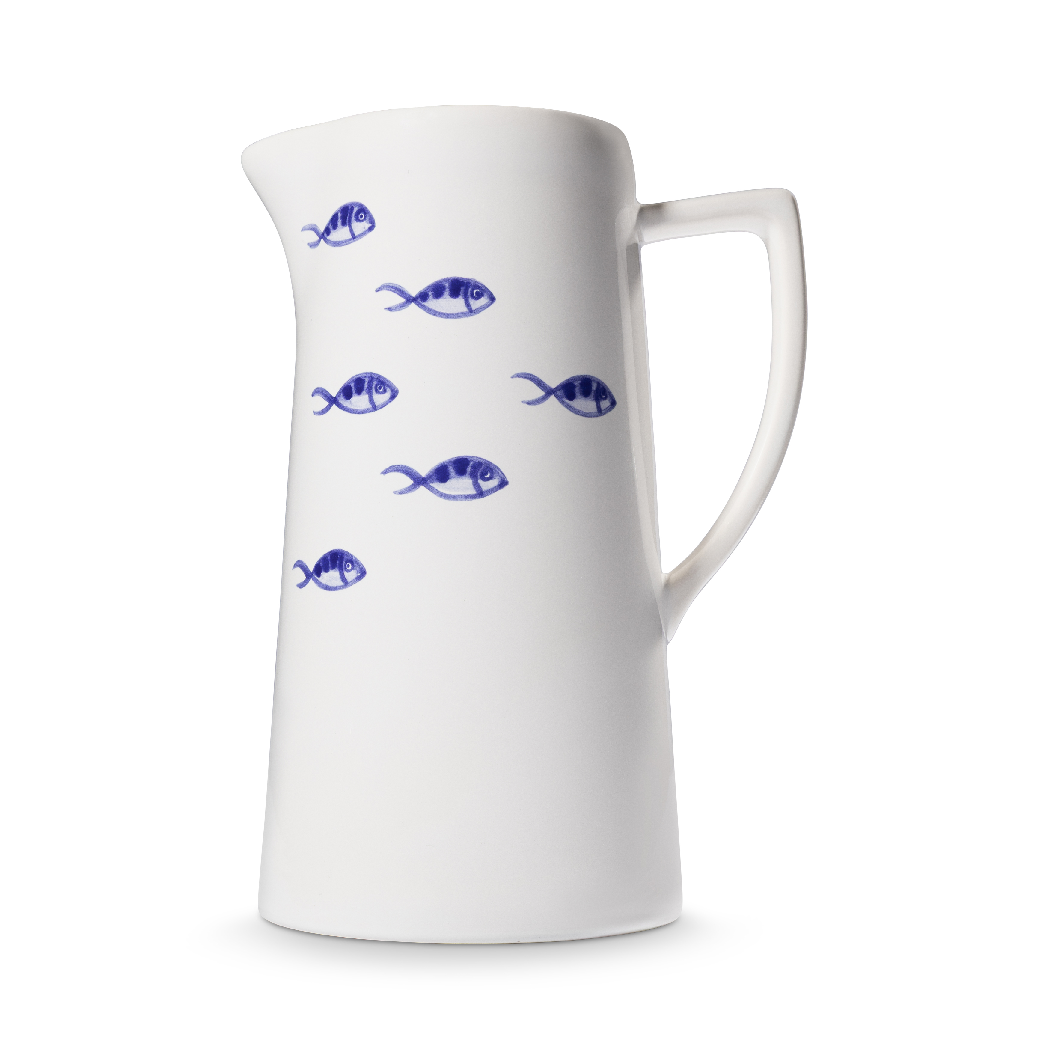 Wasserkrug im Design "Blauer Fischschwarm" 