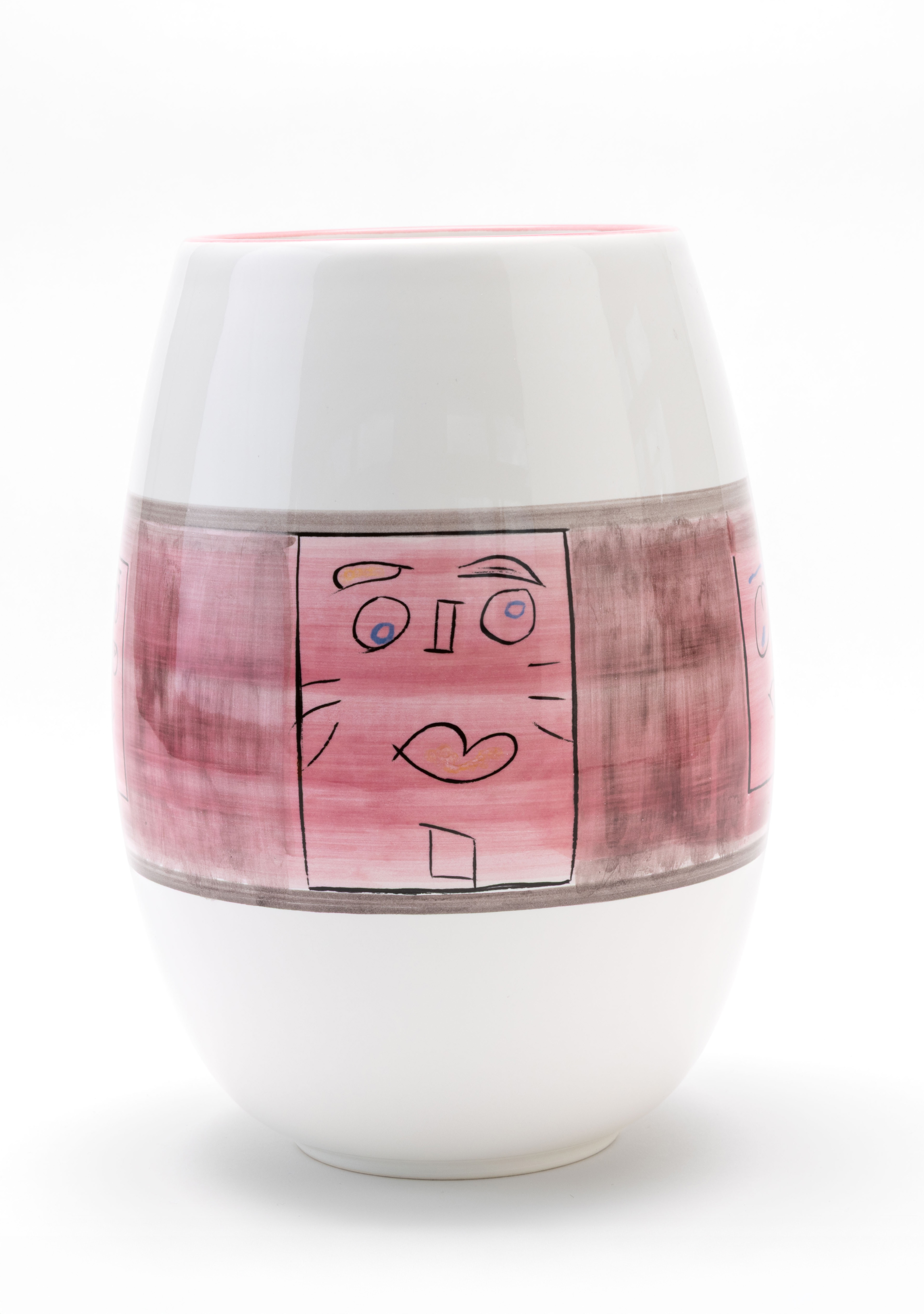 Vase mit Rosafarbenen Details