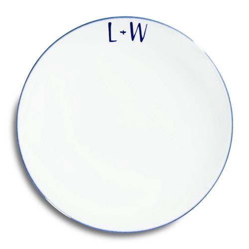 Dessertteller mit Initialen