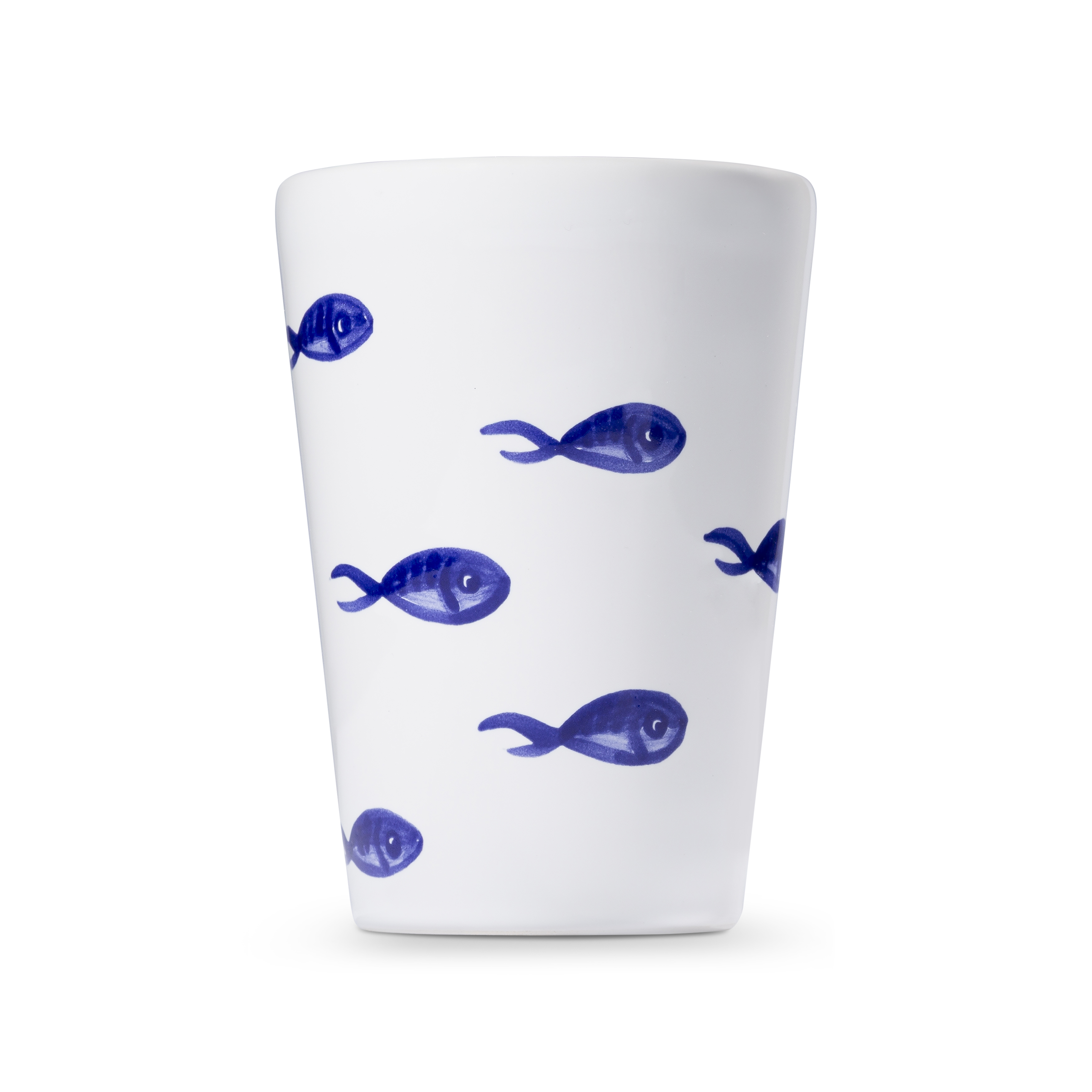 Trinkbecher im Design "Blauer Fischschwarm" 